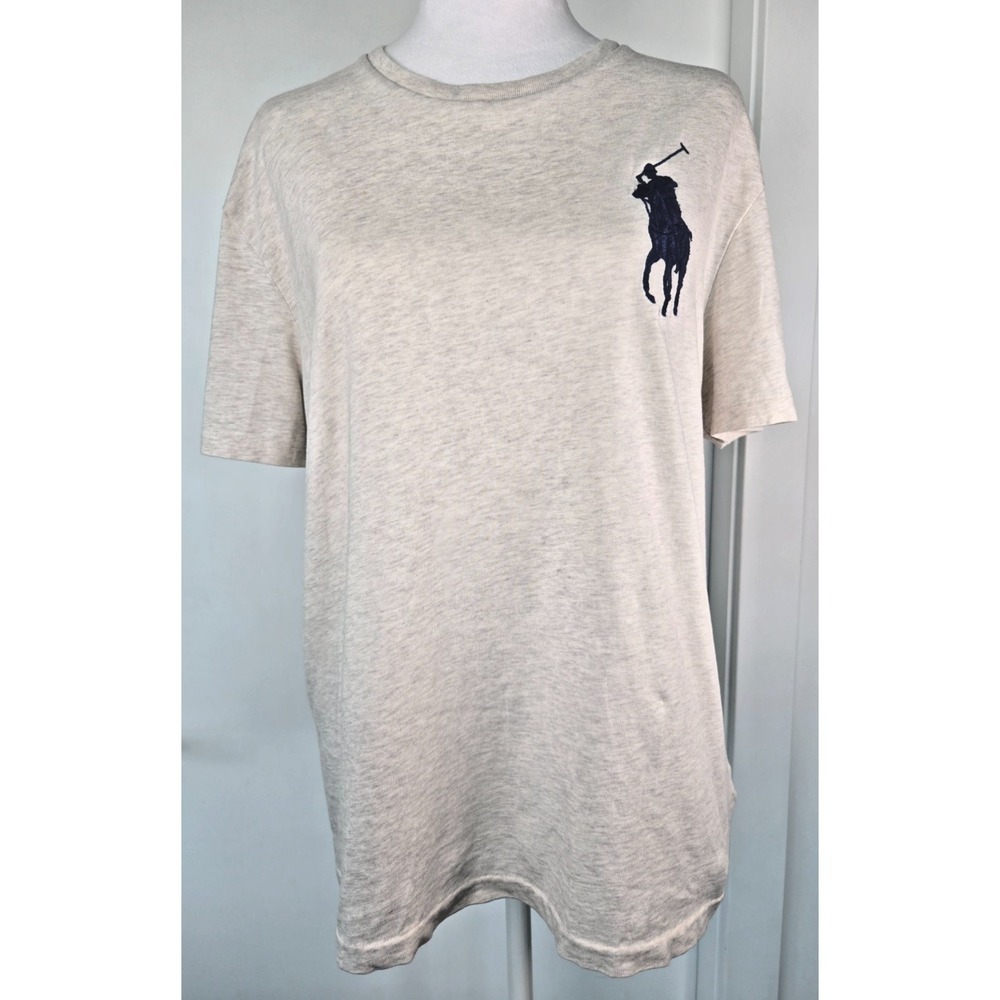 Polo Ralph Lauren Mens Big Pony T-Shirt Beige Heather Short Sleeve Classic Fit L